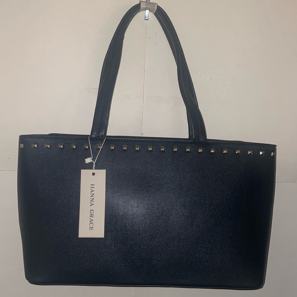 Hanna Grace Vegan Leather Studded Medium Size Tote
